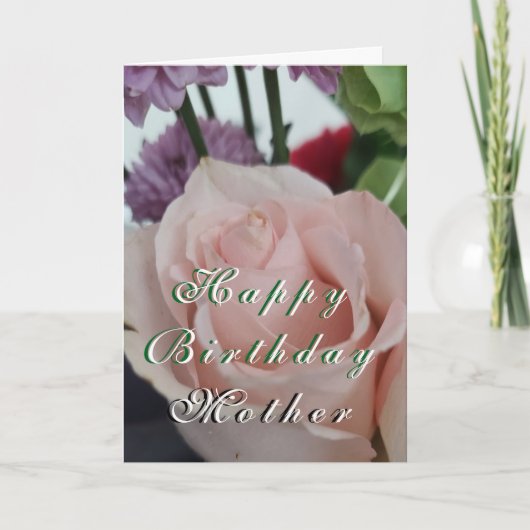 Floral Birthday Mother Folded Greeting Card Karte (Vorderseite)