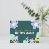 Floral Birthday Postkarte (Stehend Vorderseite)