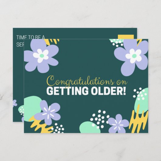 Floral Birthday Postkarte (Vorne/Hinten)