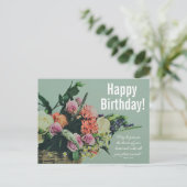 Floral Birthday Segessing Postkarte (Stehend Vorderseite)