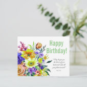 Floral Birthday Segessing Postkarte (Stehend Vorderseite)
