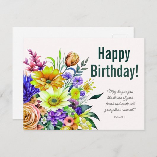 Floral Birthday Segessing Postkarte (Vorne/Hinten)