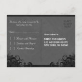 Floral Black and Gray Gothic UAWG Repcard Postkart Einladungspostkarte (Rückseite)