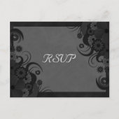 Floral Black and Gray Gothic UAWG Repcard Postkart Einladungspostkarte (Vorderseite)