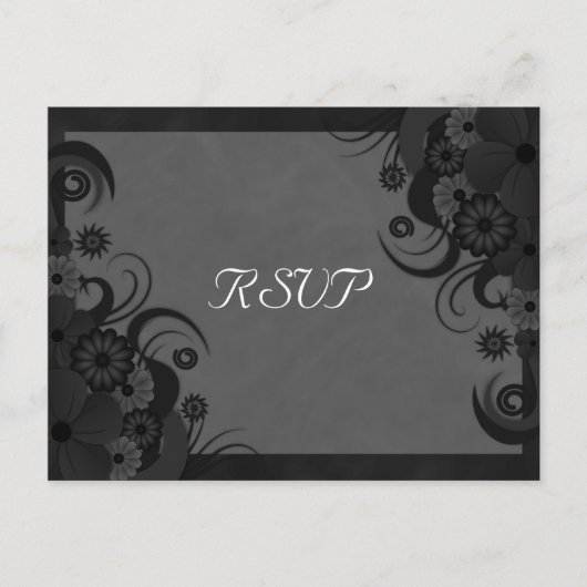 Floral Black and Gray Gothic UAWG Repcard Postkart Einladungspostkarte (Vorderseite)