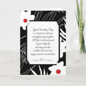Floral Black and White Religious Wedding Karte (Vorderseite)
