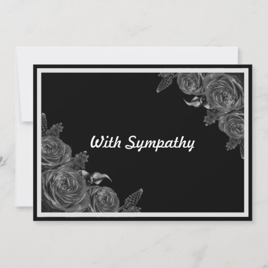 Floral Black Beileid Condolence Card (Vorderseite)