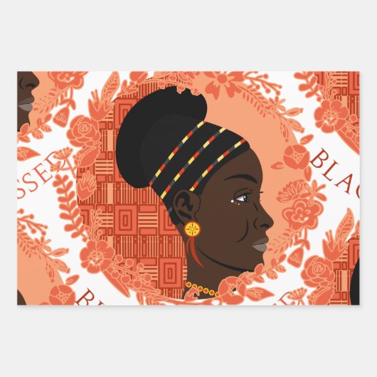 Floral Black & Blessed Geschenkpapier Set