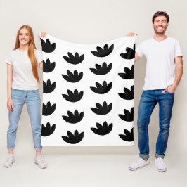 Floral Black Blume Floral Fleecedecke
