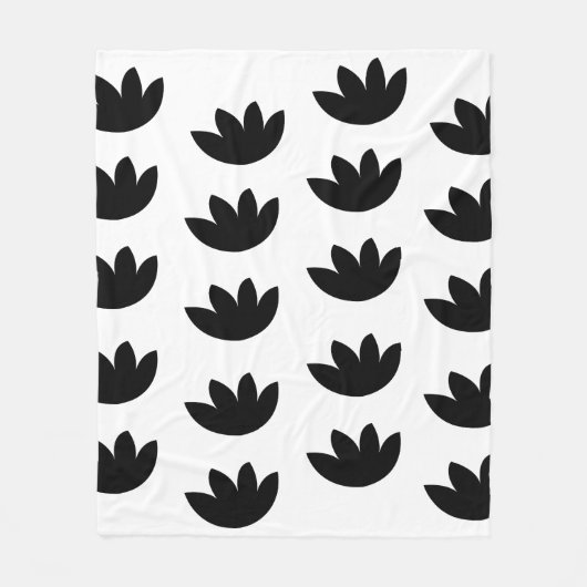 Floral Black Blume Floral Fleecedecke (Vorderseite)