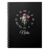 Floral & Black Book Time Notebook Notizblock (Vorderseite)