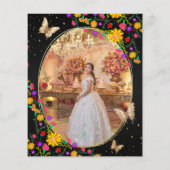 Floral Black Butterfly Quinceñera Foto (Rückseite)