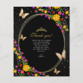 Floral Black Butterfly Quinceñera Foto (Vorderseite)