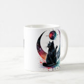 Floral Black Cat Tasse (VorderseiteRechts)