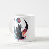 Floral Black Cat Tasse (Vorderseite Links)
