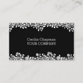 Floral Black Elegant Stilvoll Personalisiert Gotis Visitenkarte (Vorderseite)