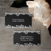 Floral Black Elegant Stilvoll Personalisiert Gotis Visitenkarte