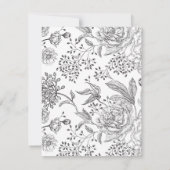 Floral Black Elegant Wedding Einladung (Rückseite)