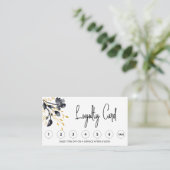 *~* FLORAL Black Gold QR LOGO Rewards Vielen Dank Treuekarte (Stehend Vorderseite)