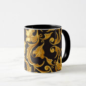 Floral Black Gold Tasse (VorderseiteRechts)