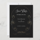 Floral Black Gothic Hochzeit speichern das Datum Save The Date (Vorderseite)
