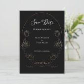 Floral Black Gothic Hochzeit speichern das Datum Save The Date (Stehend Vorderseite)