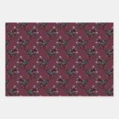 Floral Black Raven on Wine Geschenkpapier Set (Vorderseite 2)