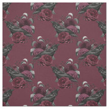 Floral Black Raven on Wine
