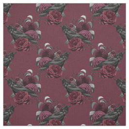 Floral Black Raven on Wine Stoff