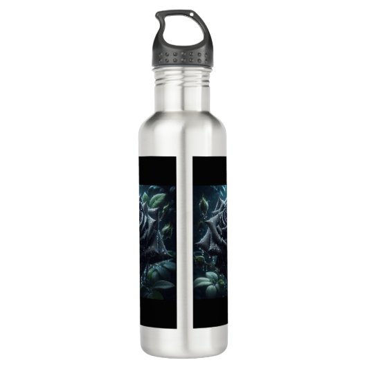 Floral Black Rose Edelstahlflasche (Rückseite)