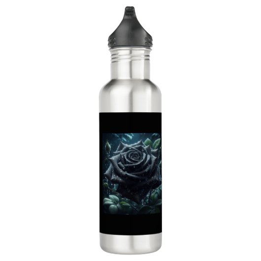 Floral Black Rose Edelstahlflasche (Rechts)