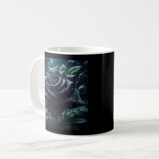 Floral Black Rose Kaffeetasse (Vorderseite Links)