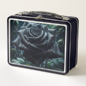 Floral Black Rose Metall Brotdose (Vorderseite)