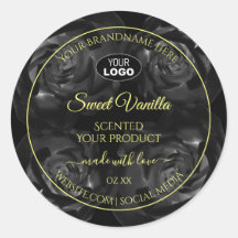 Floral Black Rose Produktverpackungs-Labels Logo