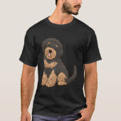 Floral Black und Tan Aussiedoodle Liebhaber Aussie T-Shirt (Vorderseite)