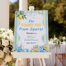 Floral Blau Main Squeeze Brautparty Willkommen