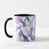 Floral blau und Lila Tasse (Links)