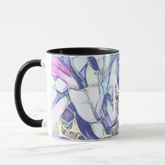 Floral blau und Lila Tasse (Links)