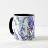 Floral blau und Lila Tasse (Vorderseite Links)
