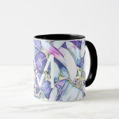 Floral blau und Lila Tasse (VorderseiteRechts)