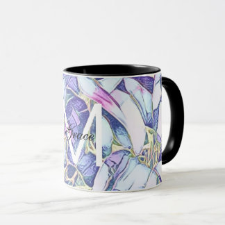 Floral blau und Lila Tasse
