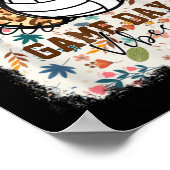 Floral Bleached Volleyball Game Day Vibes Volleyba Poster (Ecke)