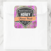 Floral Blend Personalisiert Honey Jar Quadratischer Aufkleber (Tasche)