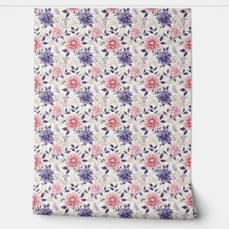 Floral Bliss Mini - Lila, rosa, Beige - Glam Tapete