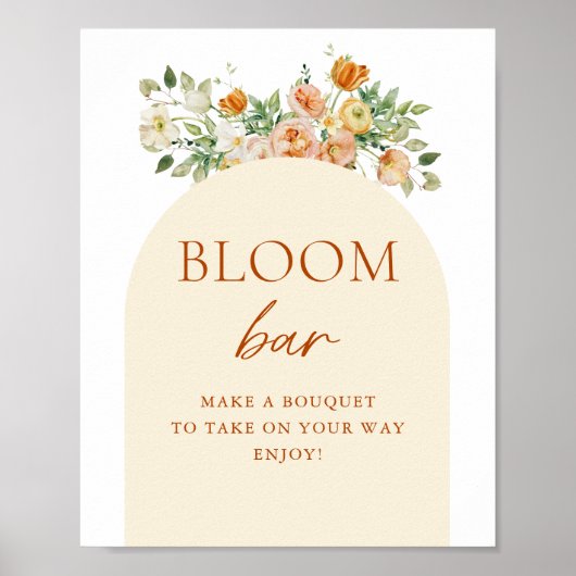 Floral Bloom Bar Digital Sign Poster (Vorne)