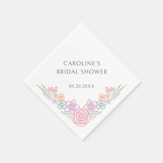 Floral Bloom Spring Summer Brautparty Serviette (Ecke)