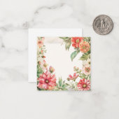 Floral Bloom Wasserfarbrahmen Mitteilungskarte (Vorderseite/Rückseite Beispiel)