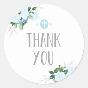 Floral Blooms Blue Religious Danke Sticker
