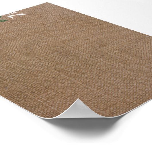 Floral Blooms Burlap Blank Poster (Ecke)