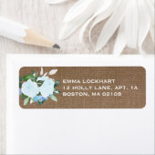 Floral Blooms Burlap-Rücksendeadresse (Insitu)